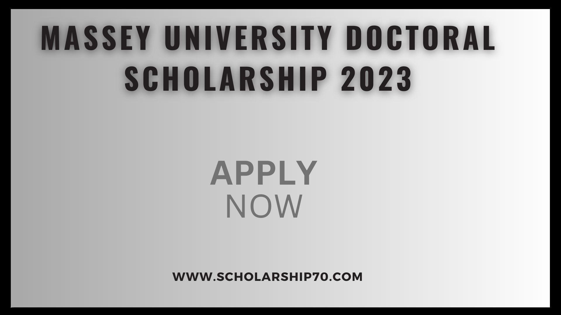 Massey University Doctoral Scholarship 2023