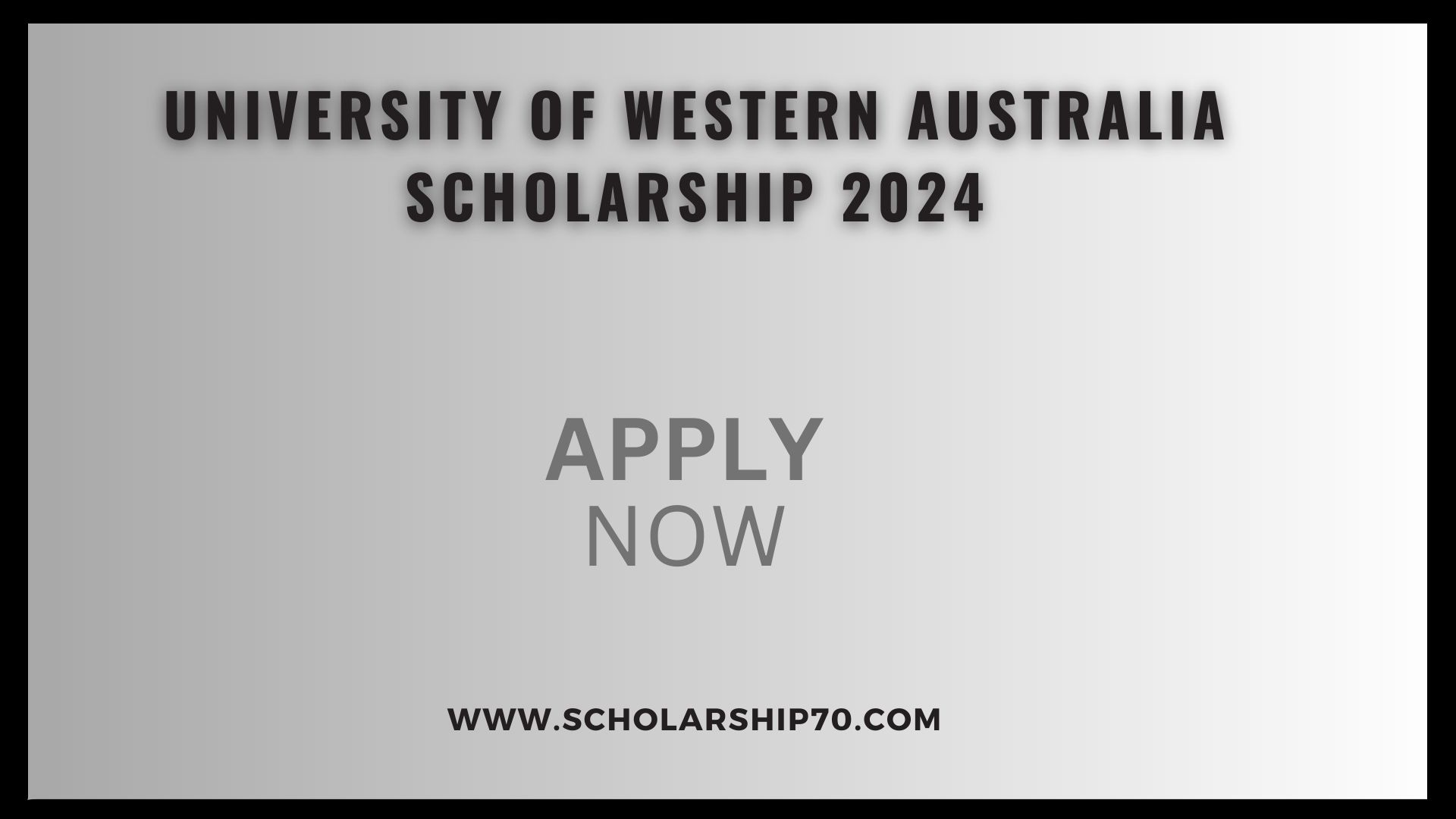 University of Western Australia Scholarship 2024