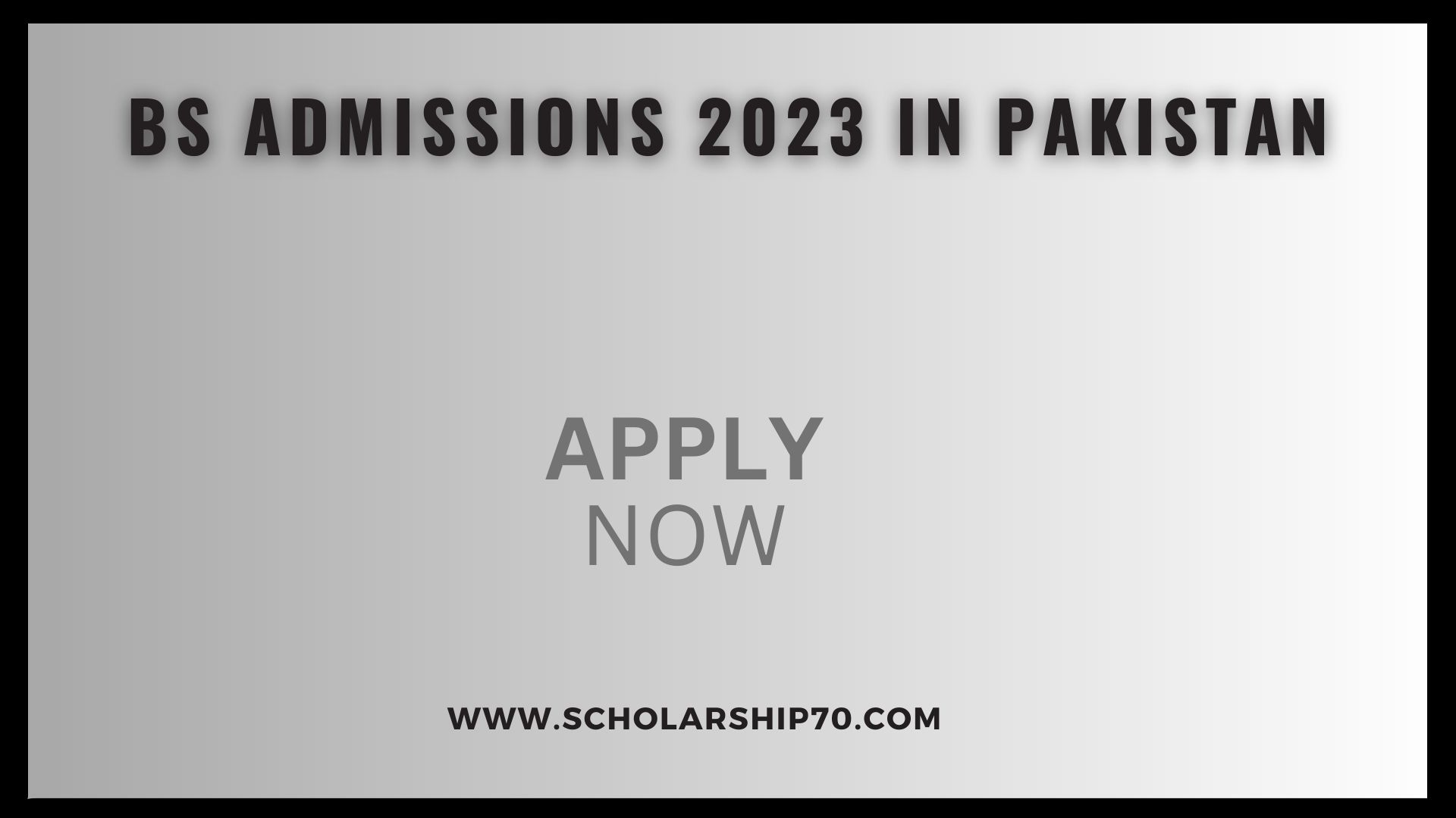 BS Admissions 2023 in Pakistan