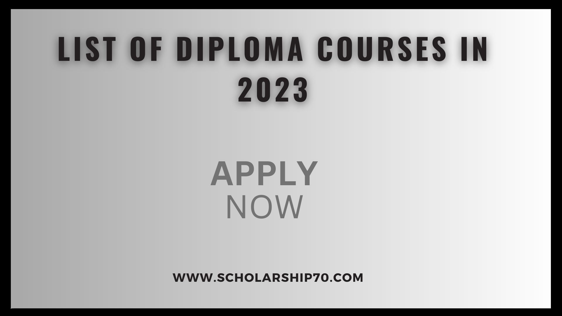 List of Diploma Courses in 2023