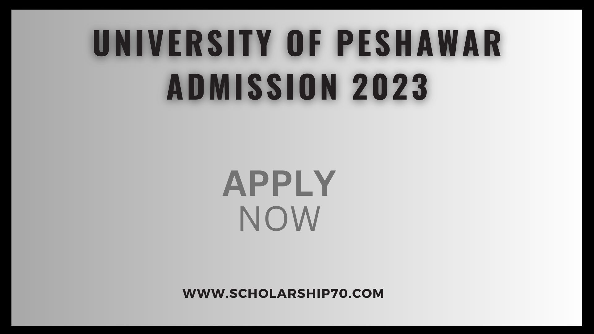 University of Peshawar Admission 2023