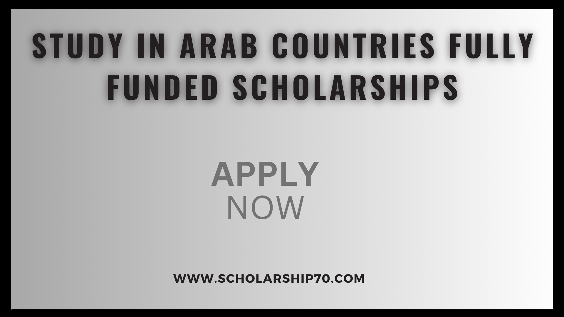 Study in Arab Countries fully funded scholarships