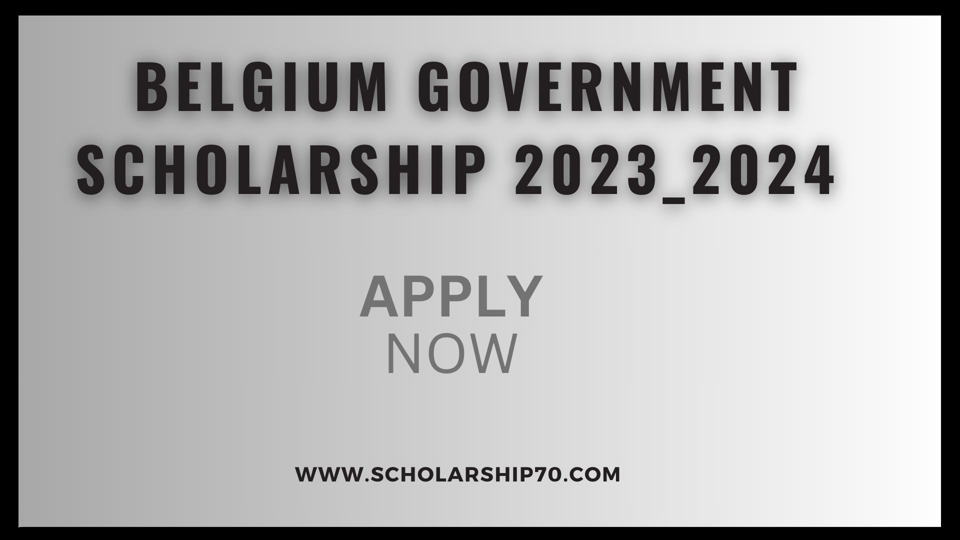 Belgium Government Scholarship 2023_2024