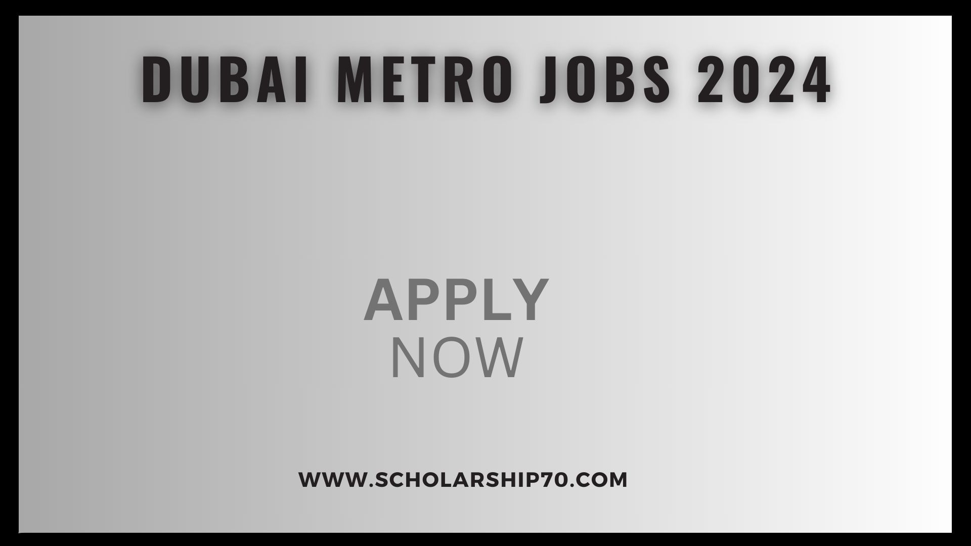 Dubai Metro Jobs 2024