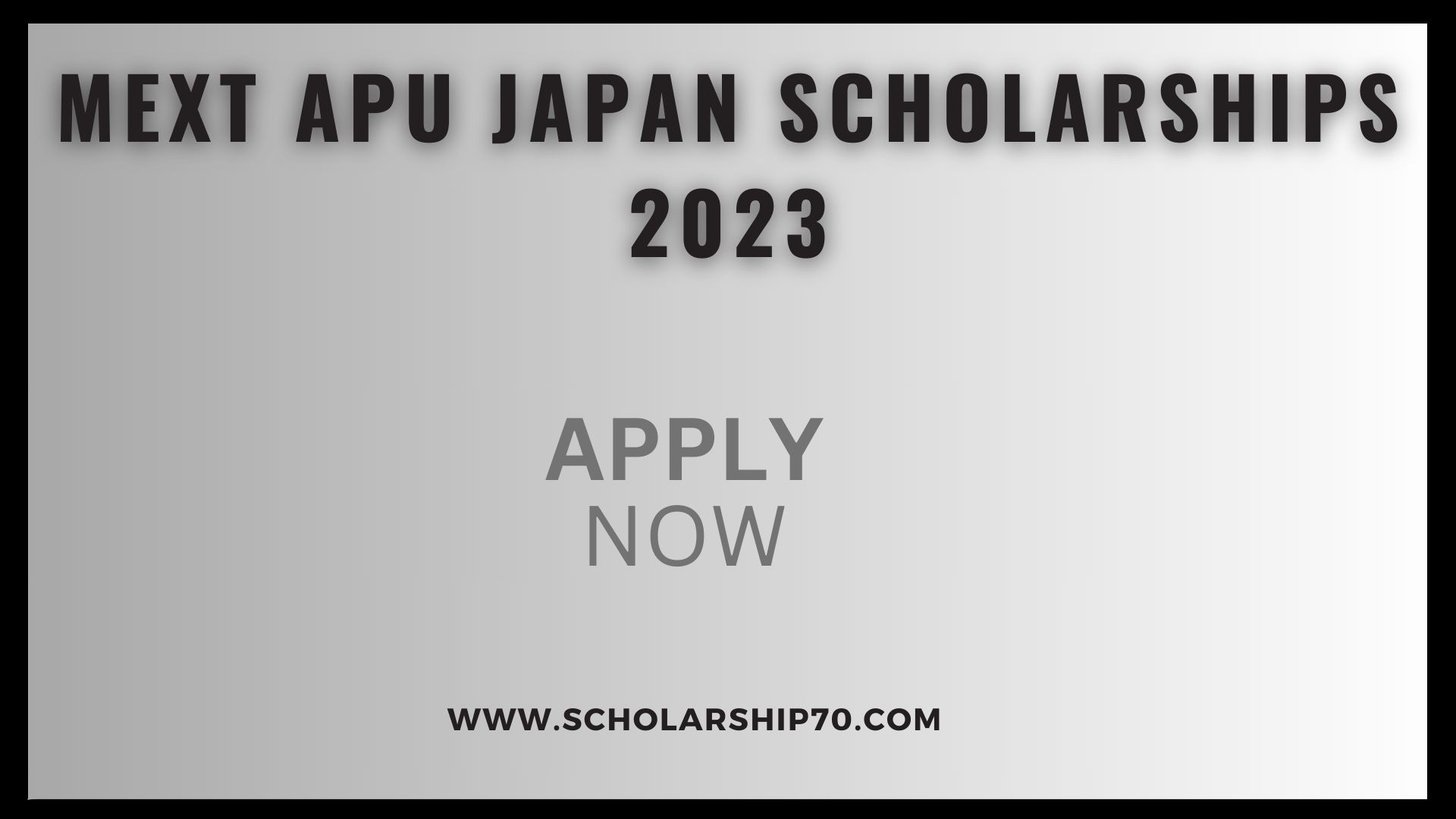 MEXT APU Japan Scholarships 2023